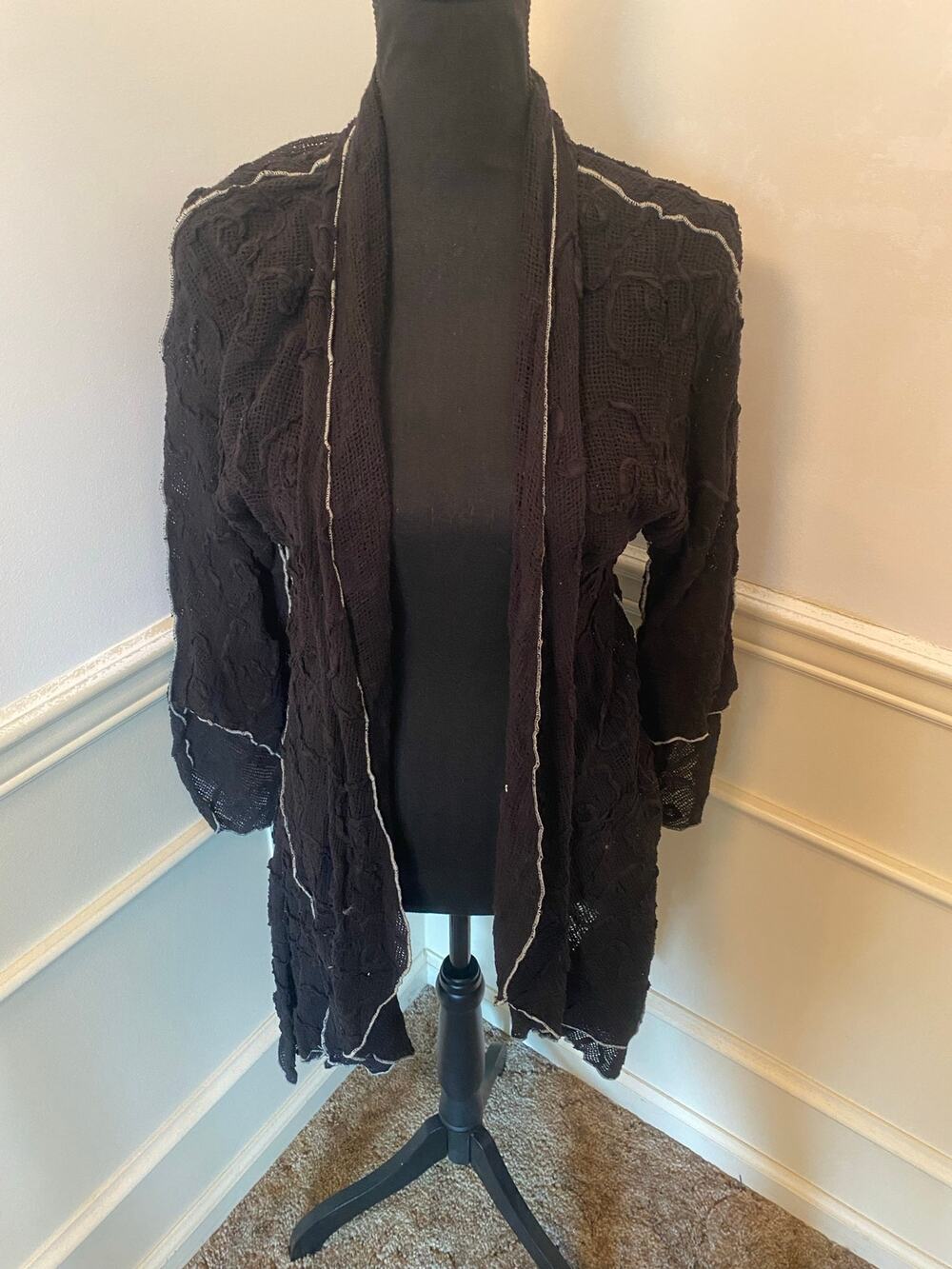 Vintage Noblu Ilyin Art to Wear Open Front Duster Cardigan Avant-Garde Lagenlook